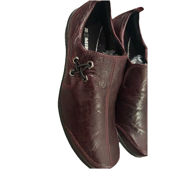 Romika Shoes Womens Size 37 6.5 -7 Brown Black Leather‎ Slip On Comfort Loafer - Picture 5 of 10